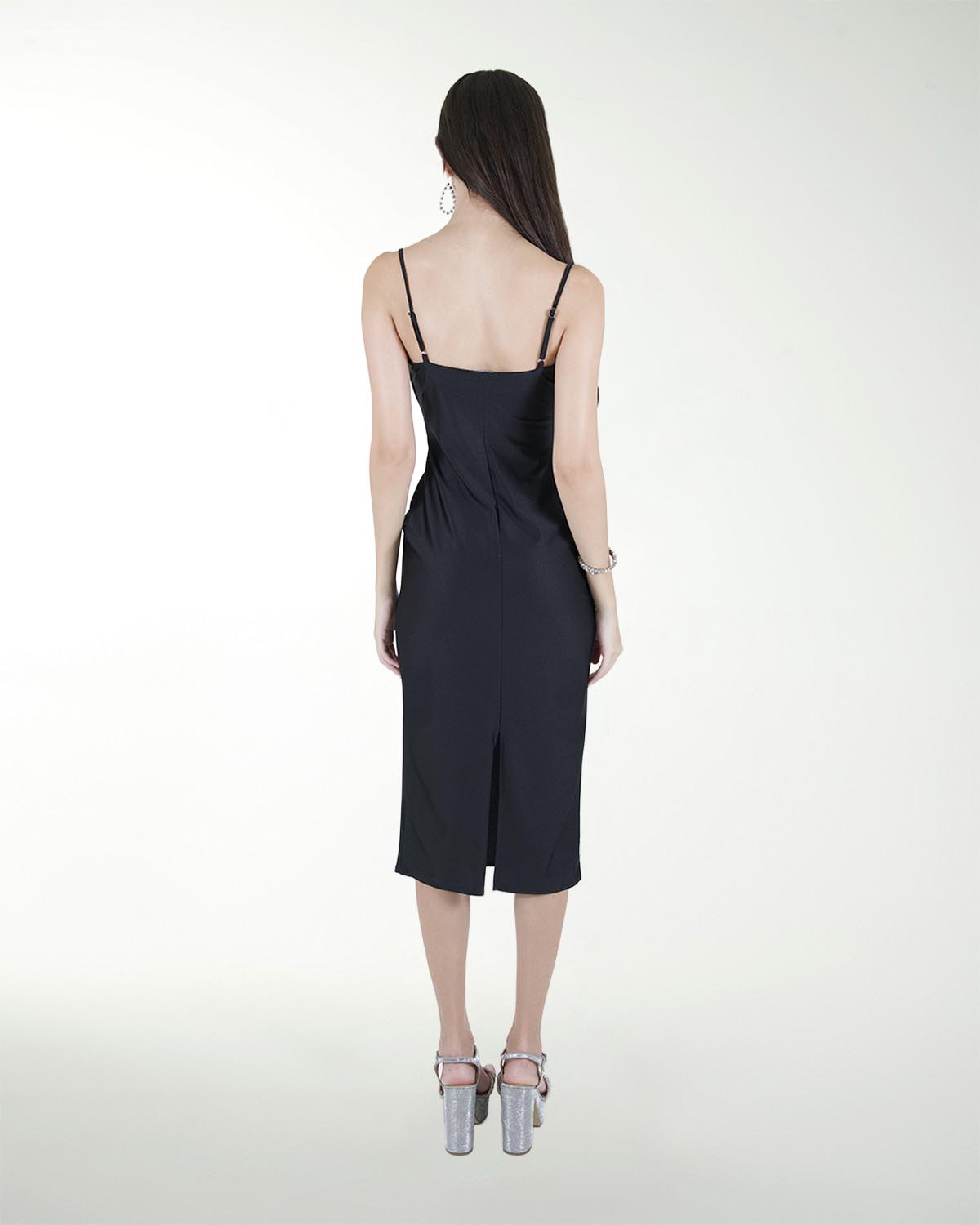 VESTIDO CC ENTALLADO ESCOTE DRAPEADO