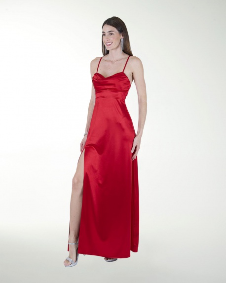 VESTIDO CL WARP CON DRAPEADO EN ESCOTE