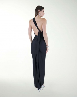 VESTIDO CL HALTER CON DRAPEADO