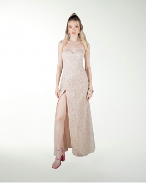 VESTIDO CL CORSET CON ESCAROLA EN TIRANTE