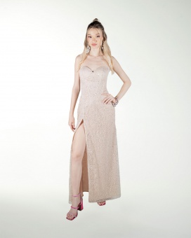 VESTIDO CL CORSET CON ESCAROLA EN TIRANTE