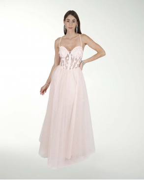 VESTIDO CL 3D TIPO CORSET DETALLES EN TUL