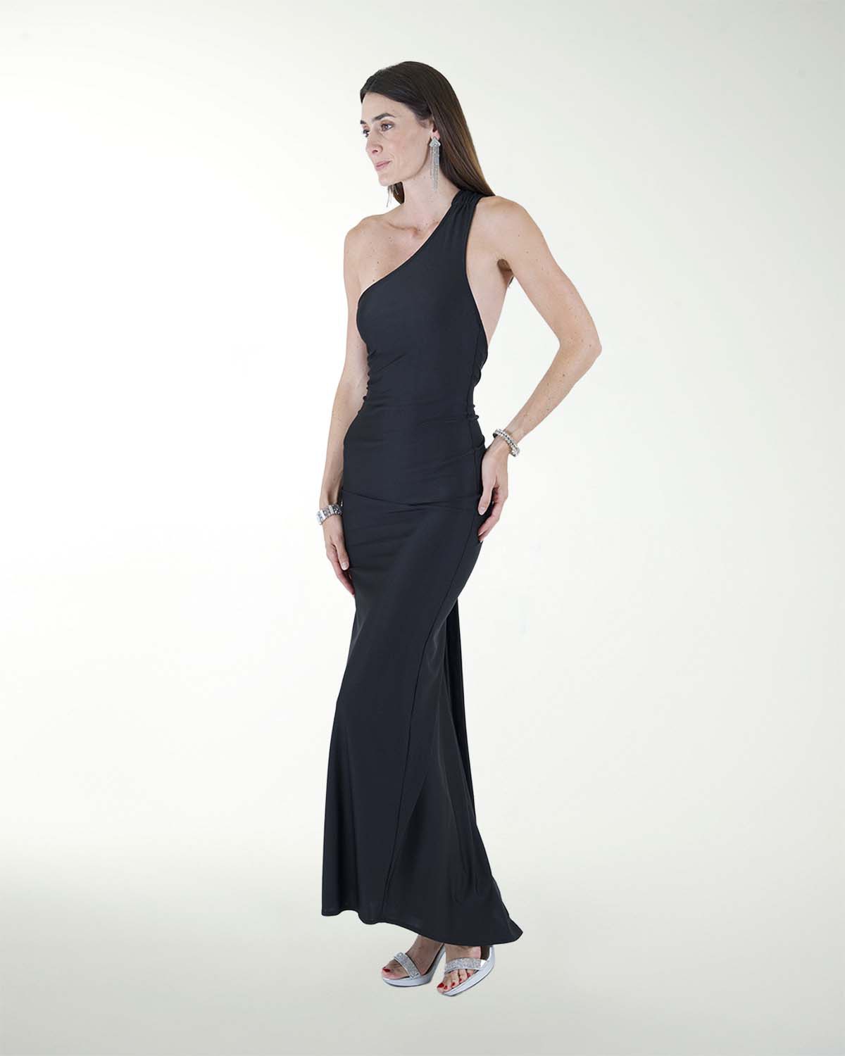 VESTIDO CL HALTER CON DRAPEADO