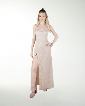 VESTIDO CL CORSET CON ESCAROLA EN TIRANTE