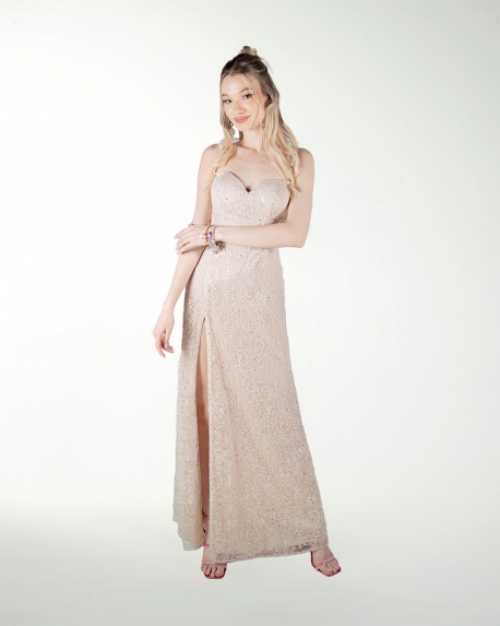 VESTIDO CL CORSET CON ESCAROLA EN TIRANTE