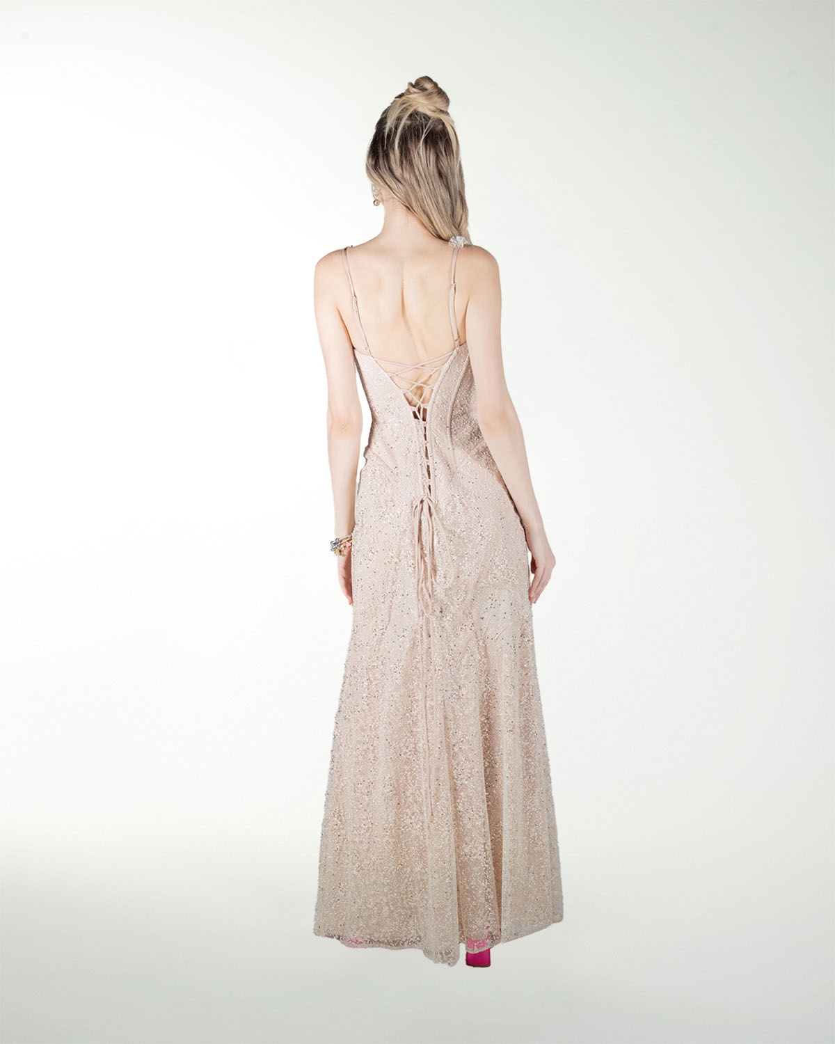 VESTIDO CL CORSET CON ESCAROLA EN TIRANTE