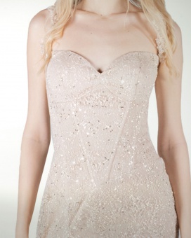 VESTIDO CL CORSET CON ESCAROLA EN TIRANTE