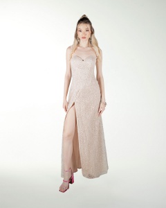 VESTIDO CL CORSET CON ESCAROLA EN TIRANTE