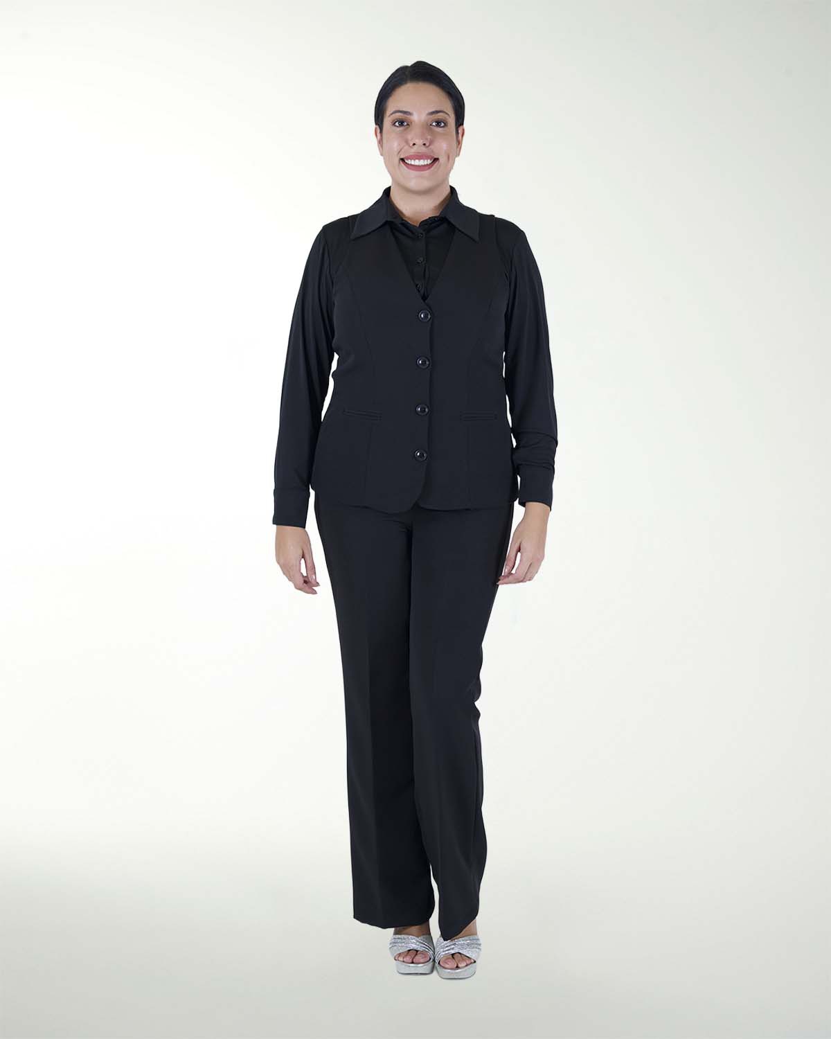 PANTALON DE VESTIR RECTO CON BOTON EN PRETINA