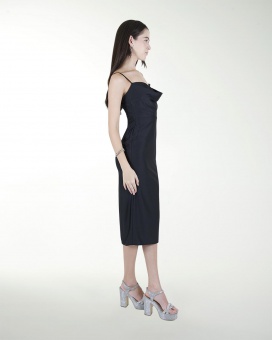 VESTIDO CC ENTALLADO ESCOTE DRAPEADO