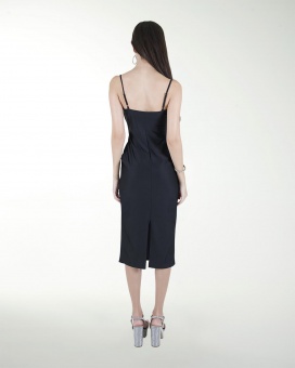 VESTIDO CC ENTALLADO ESCOTE DRAPEADO