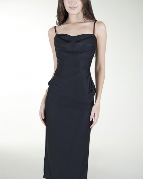 VESTIDO CC ENTALLADO ESCOTE DRAPEADO