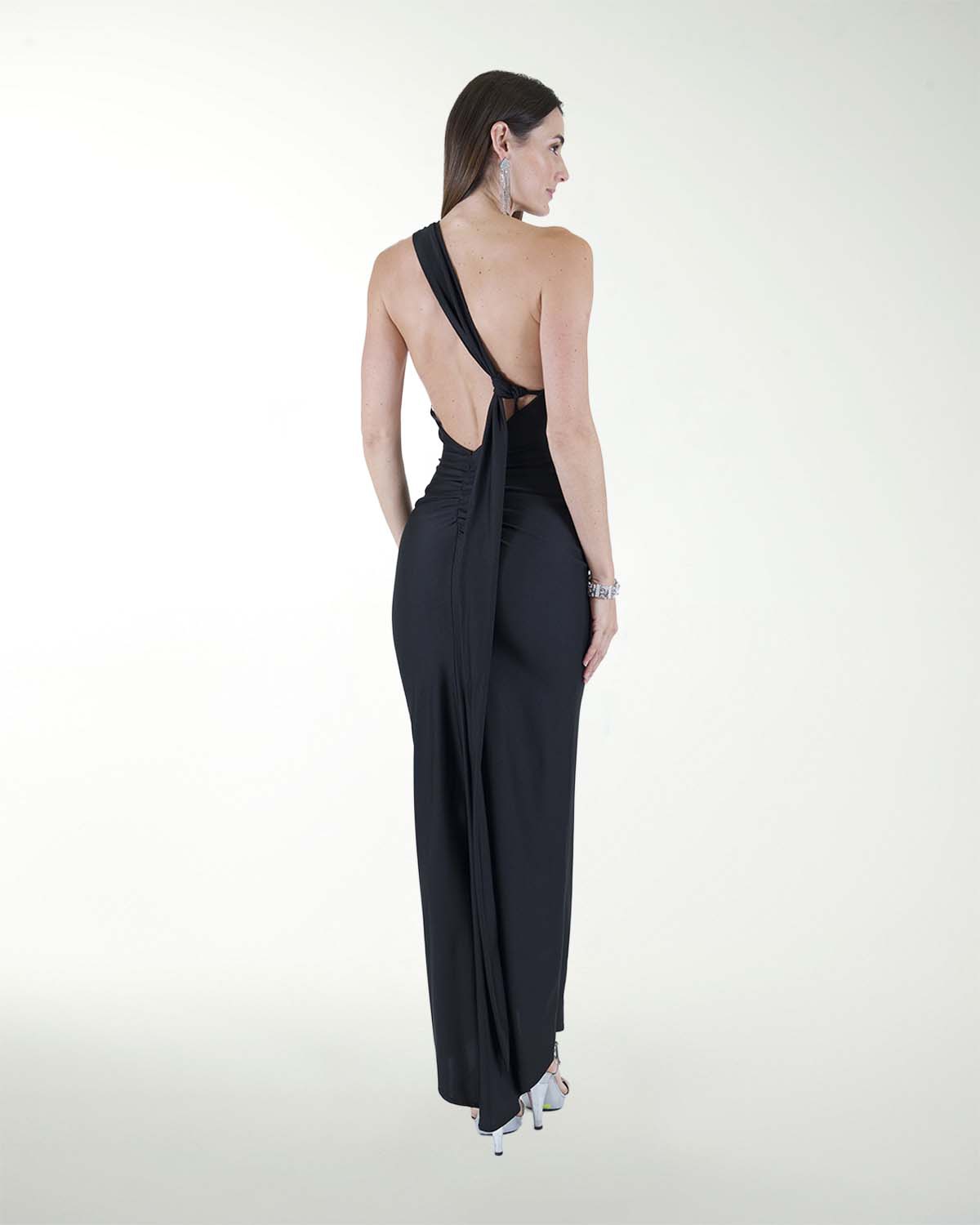 VESTIDO CL HALTER CON DRAPEADO