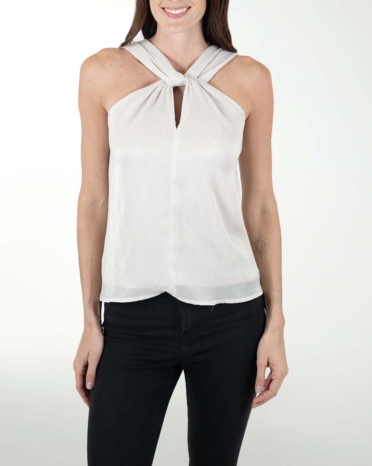 BLUSA HALTER CON NUDO EN  ESCOTE