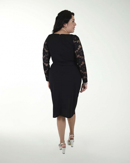 VESTIDO TV CON CRUCE MANGA LARGA