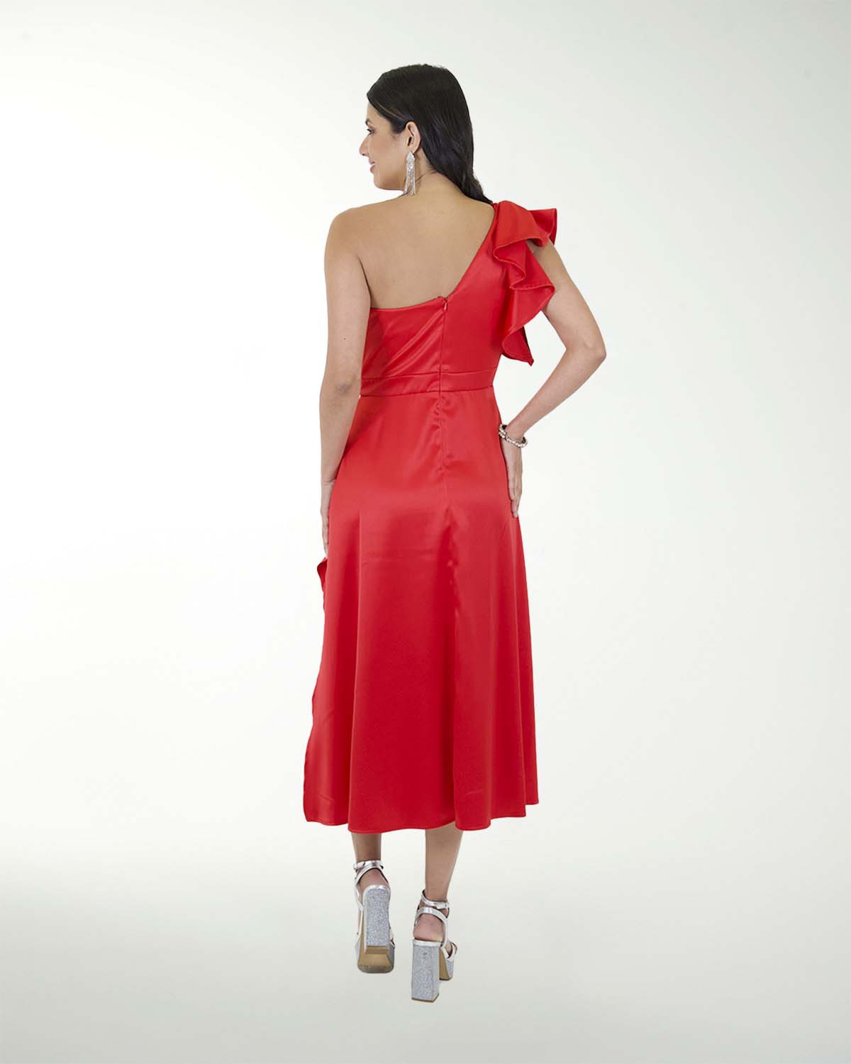 VESTIDO CC SATIN STRECH MIDI