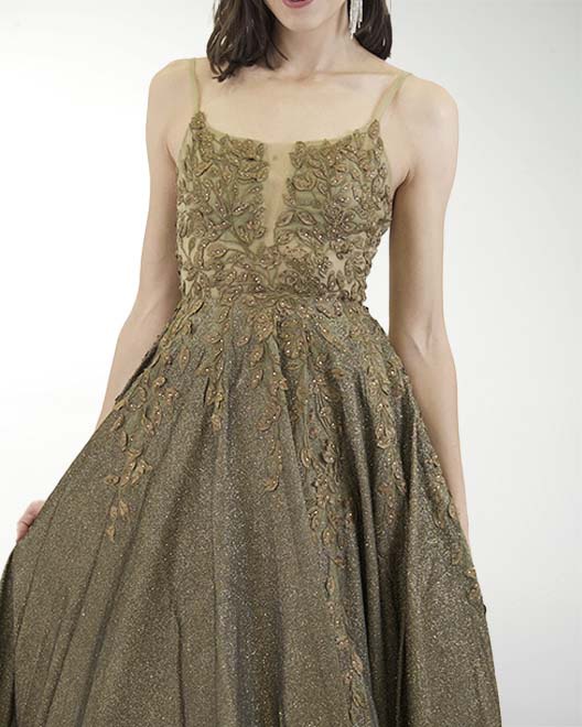 VESTIDO PR GRAN GALA CON BRILLO