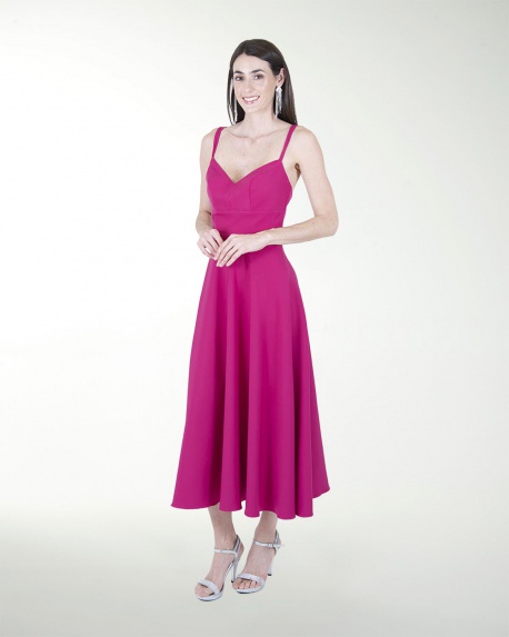 VESTIDO CA BARBIE LISO  MIDI STRAPLESS