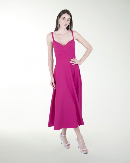 VESTIDO CA BARBIE LISO  MIDI STRAPLESS