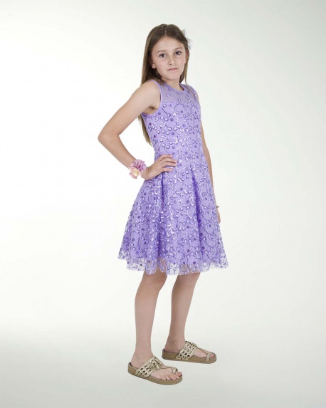 VESTIDO NI 12 14 16 TUL BORDADO CIRCULAR