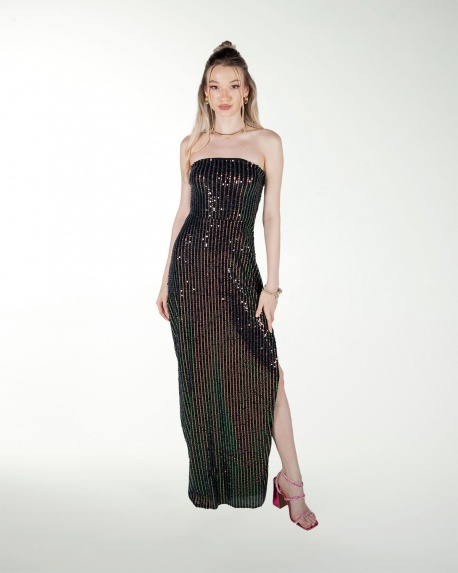 VESTIDO ENTALLADO CON ABERTURA