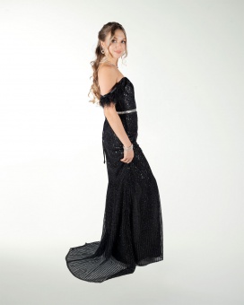 VESTIDO CL CON PLUMAS EN TIRANTE