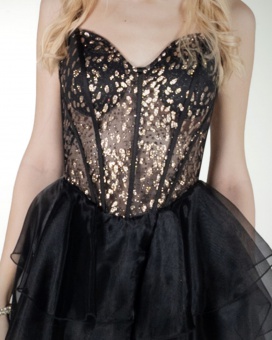 VESTIDO CC CORSET CON BRILLO