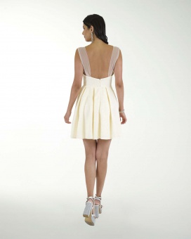 VESTIDO CC JACQUARD FALDA CON PLIEGUES