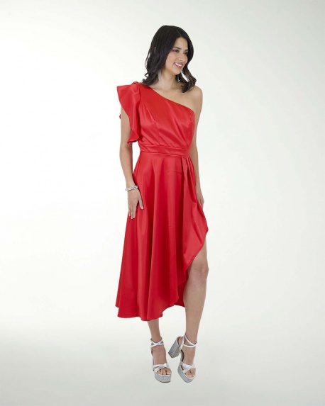 VESTIDO CC SATIN STRECH MIDI