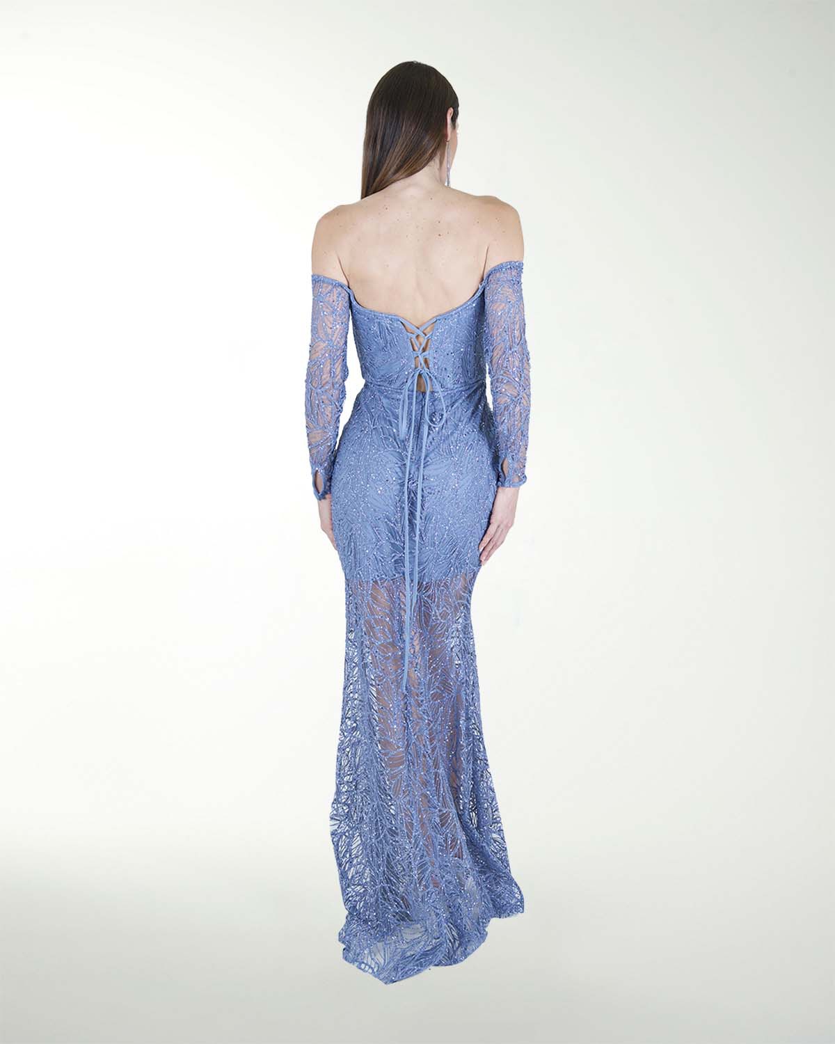 VESTIDO CL CORTE SIRENA CON MANGAS