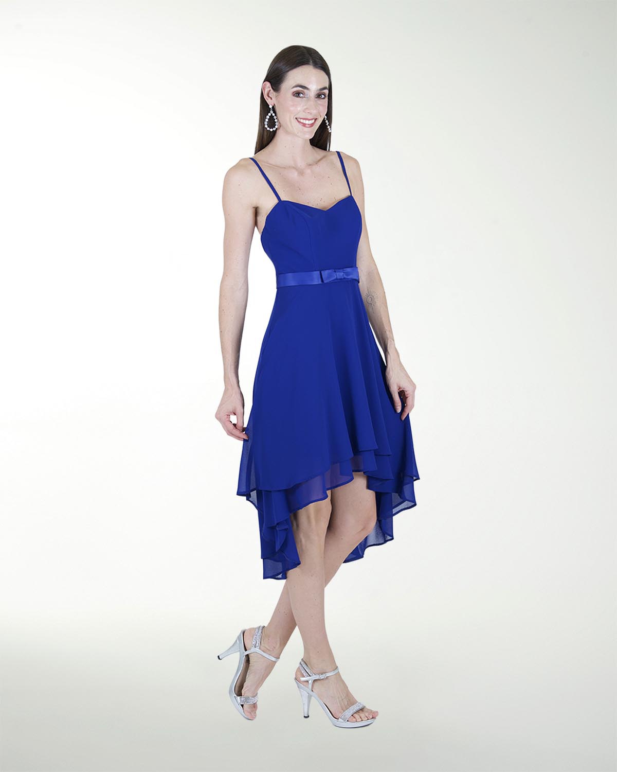 VESTIDO CC A DESNIVEL CON MOÃO