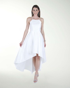 VESTIDO CL BLA HALTER LARGO A DESNIVEL