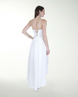 VESTIDO CL BLA HALTER LARGO A DESNIVEL