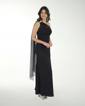 VESTIDO CL LICRA DE UN HOMBRO CON DRAPEADO