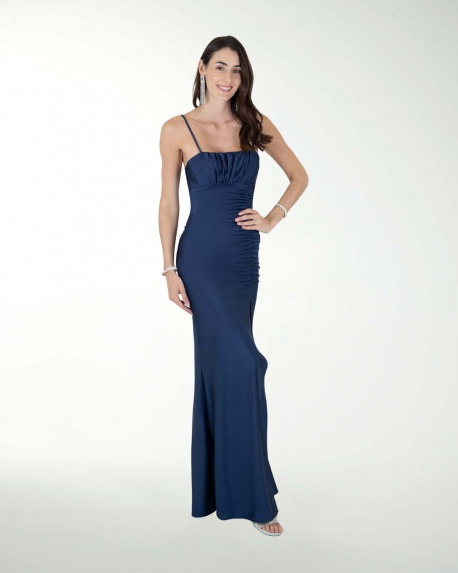 VESTIDO CL COLOMBIANA DRAPEADO CON ABERTURA