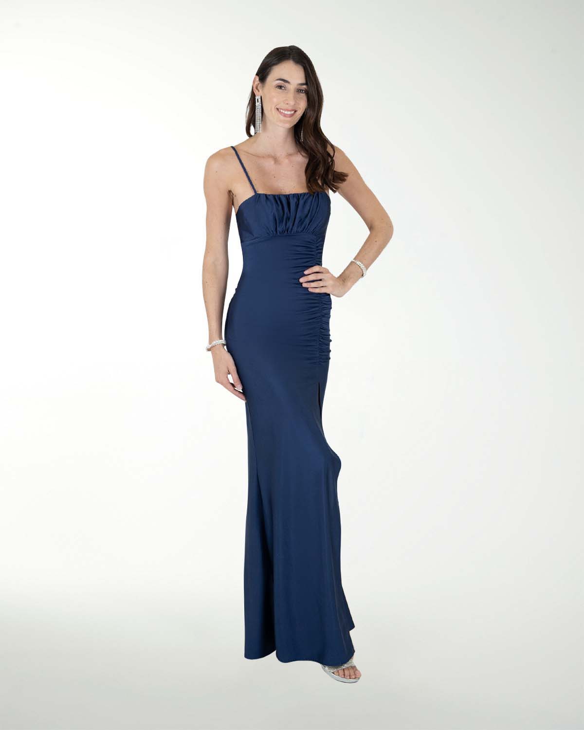 VESTIDO CL COLOMBIANA DRAPEADO CON ABERTURA