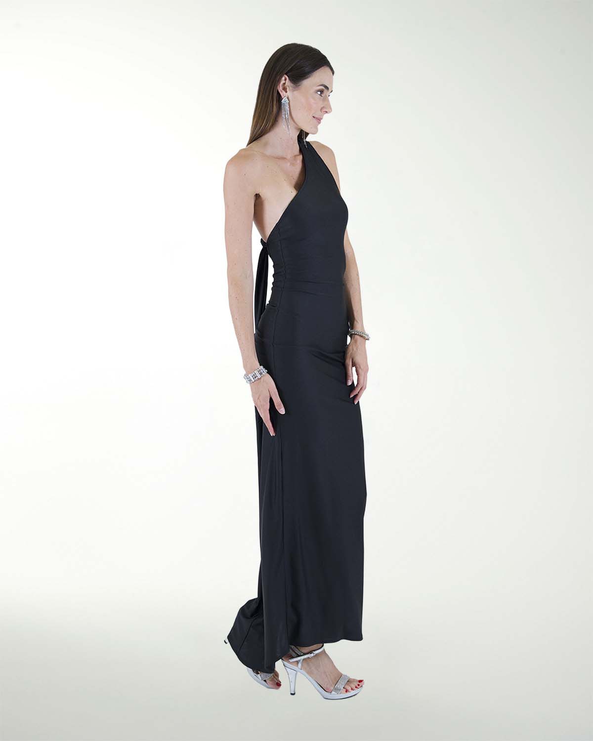 VESTIDO CL HALTER CON DRAPEADO