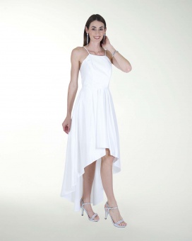 VESTIDO CL BLA HALTER LARGO A DESNIVEL