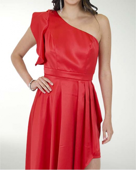 VESTIDO CC SATIN STRECH MIDI