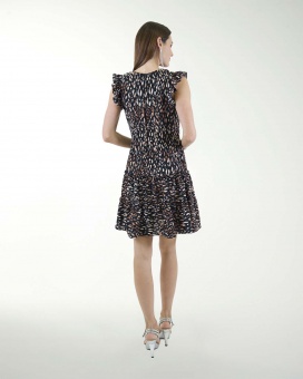 VESTIDO CA CEY  ESTAMPADO  CON CORTES