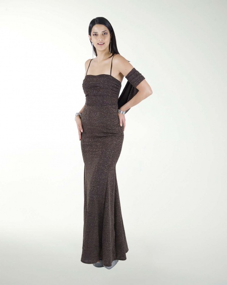 VESTIDO CL DRAPEADO CORTE SIRENA