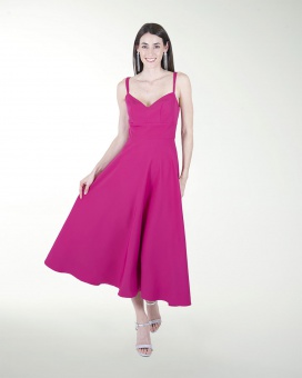 VESTIDO CA BARBIE LISO  MIDI STRAPLESS