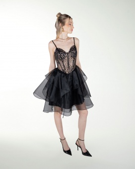 VESTIDO CC CORSET CON BRILLO