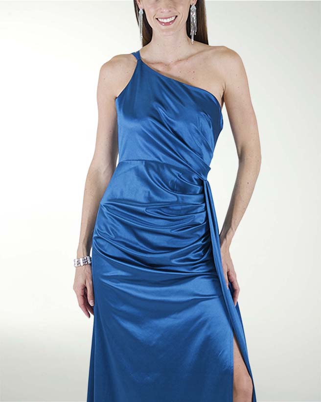 VESTIDO CL WARP DE UN HOMBRO DRAPEADO