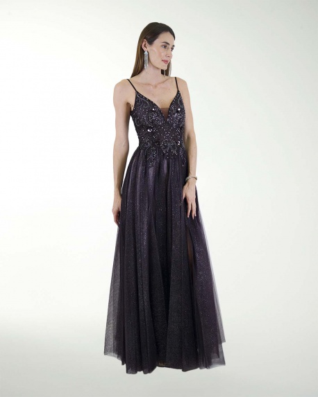 VESTIDO PR GRAN GALA CON BRILLO