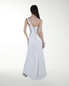 VESTIDO CL BLA DE UN TIRANTE CON ADORNO