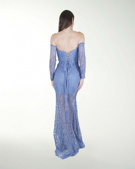 VESTIDO CL CORTE SIRENA CON MANGAS