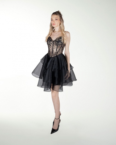 VESTIDO CC CORSET CON BRILLO