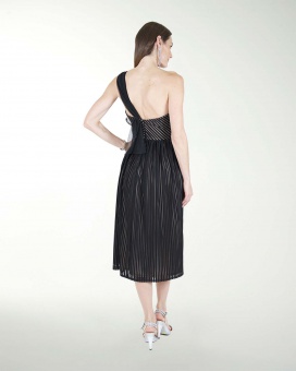 VESTIDO CC MIDI DE MESH CON RALLAS