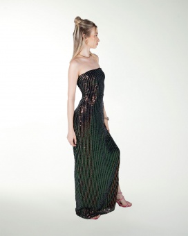 VESTIDO ENTALLADO CON ABERTURA